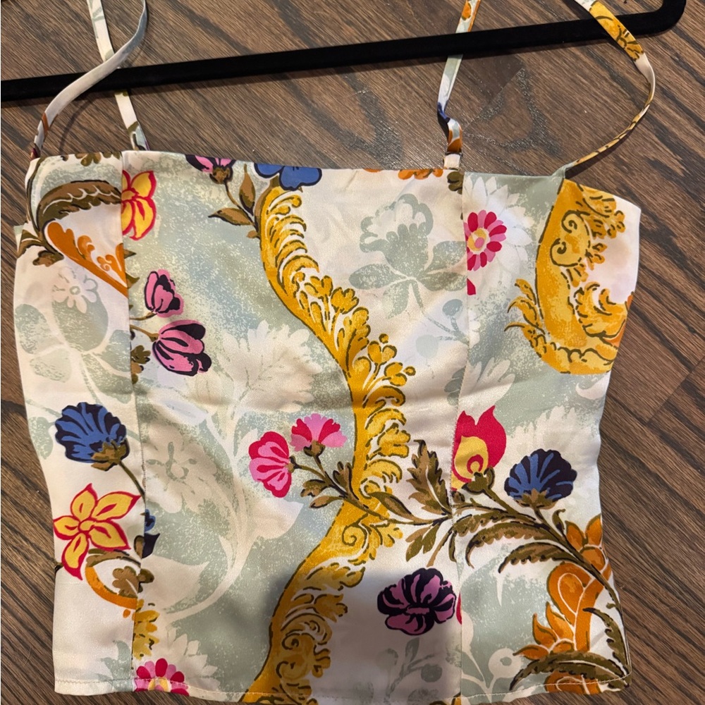 Reformation Gold Bustier Camisole Top